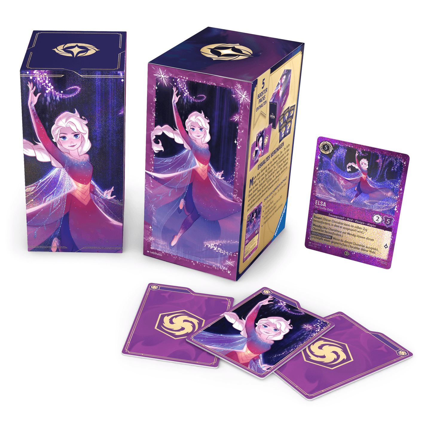 Disney Lorcana - Mythen - Spezial Geschenk-Set Elsa DE Produktansicht Inhalt