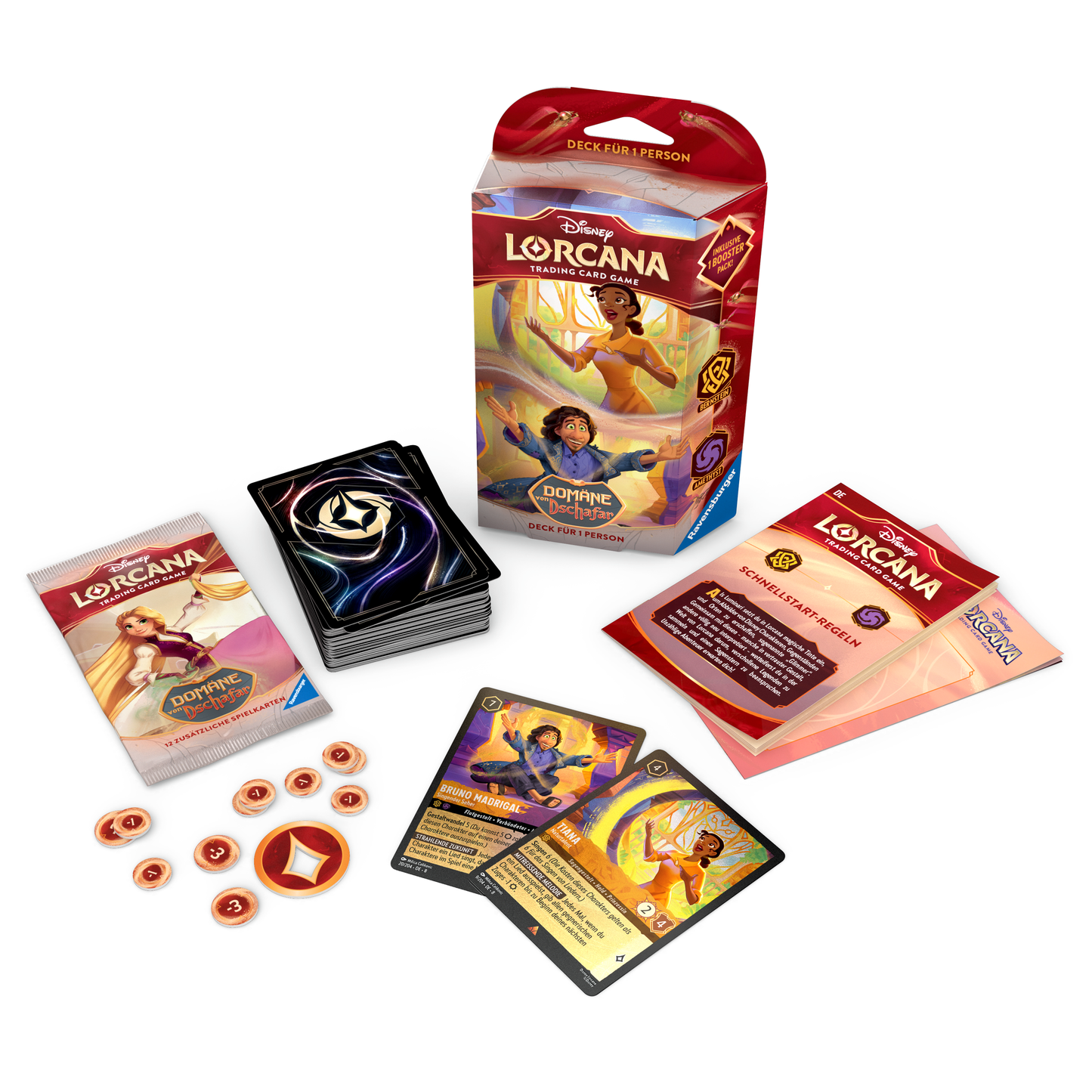 Disney Lorcana Domäne von Dschafar Starterdeck 2er Bundle DE - Produktansicht Inhalt