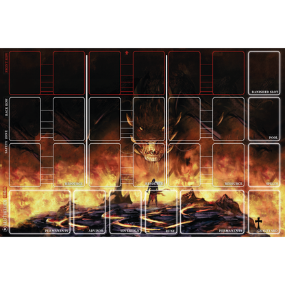 Bluthelden Spielmatte Fire Demon ausgerollt - Produktansicht