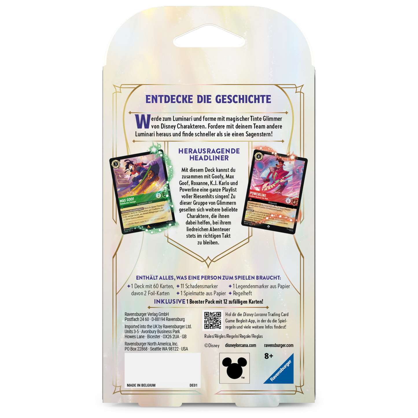 Disney Lorcana - Mythen Starter Deck Smaragd & Rubin DE - Produktansicht hinten