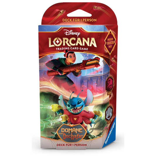 Disney Lorcana Set 8 Domäne von Dschafar Starterdeck Rubin und Stahl deutsch - Produktansicht vorne